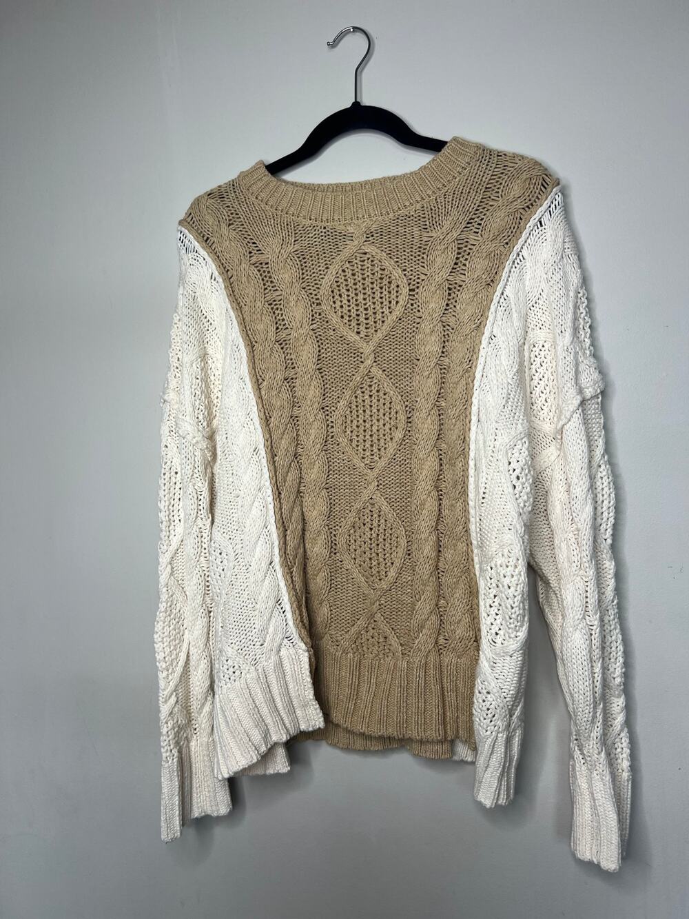 Altar'd State Oversized Crewneck Cable Knit Sweater